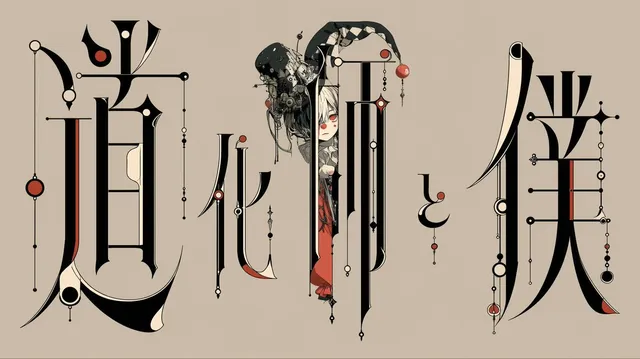Gothic Calligraphy Hidden Clown Poster