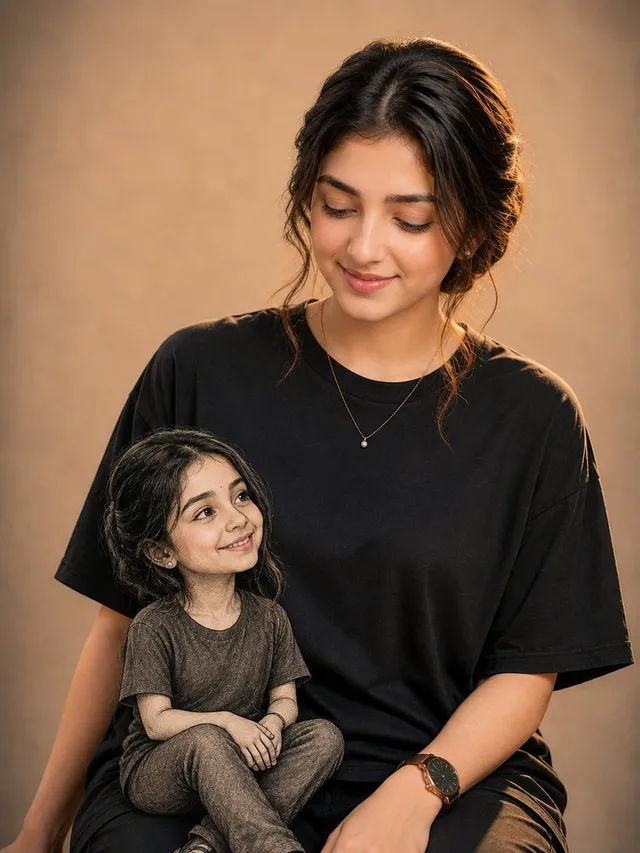 Tender Mini-Me Studio Portrait