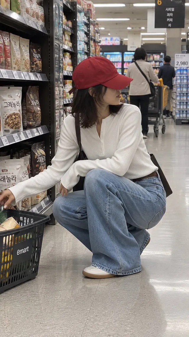 Client candid d'un supermarché coréen