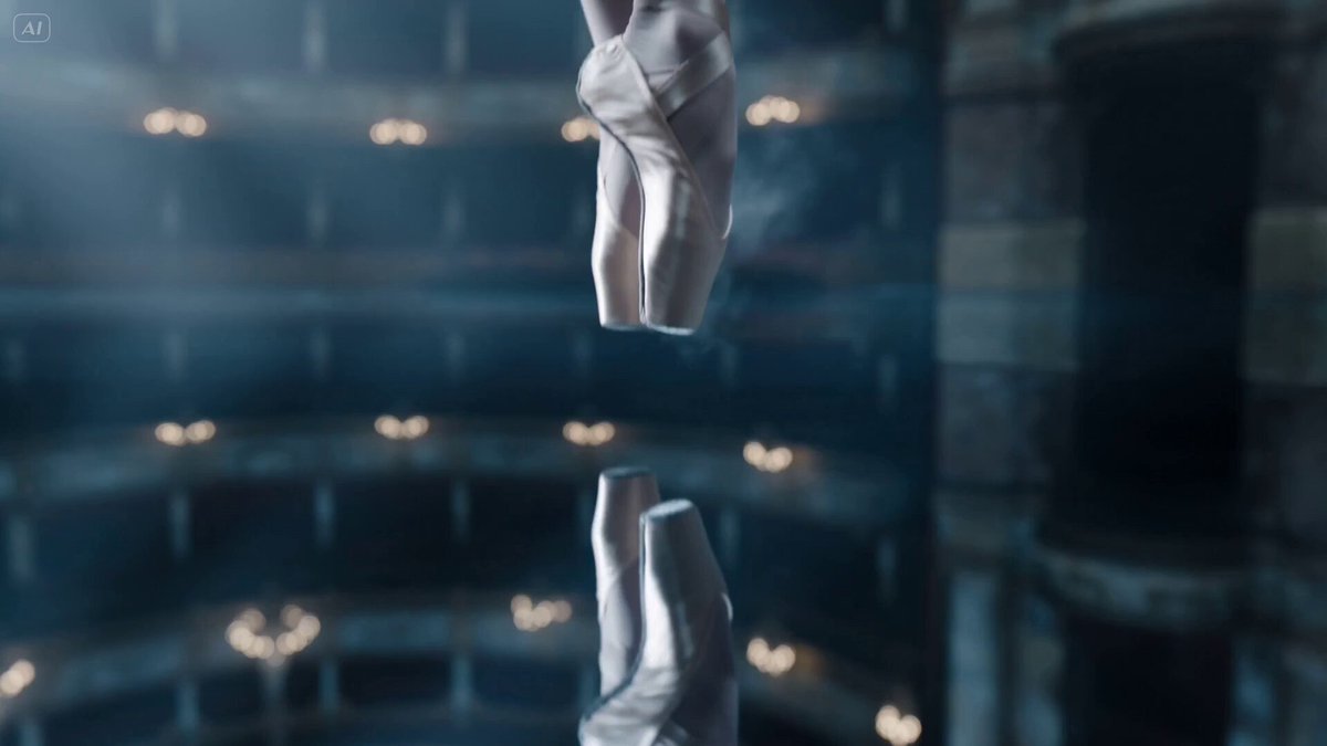 Cinematic Ballerina in Flooded Opera House