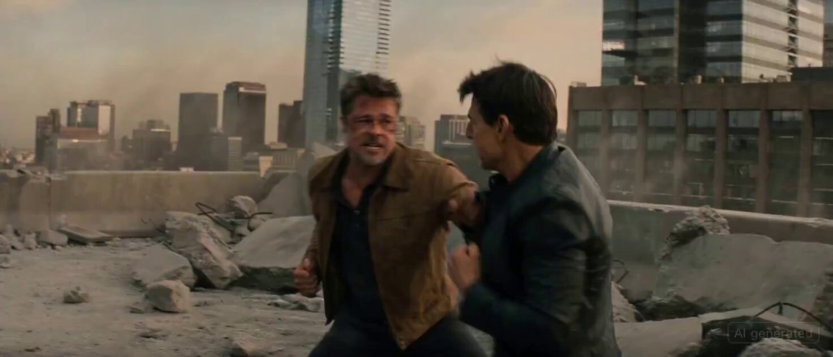 Brad Pitt vs Tom Cruise Fight Scene Prompt