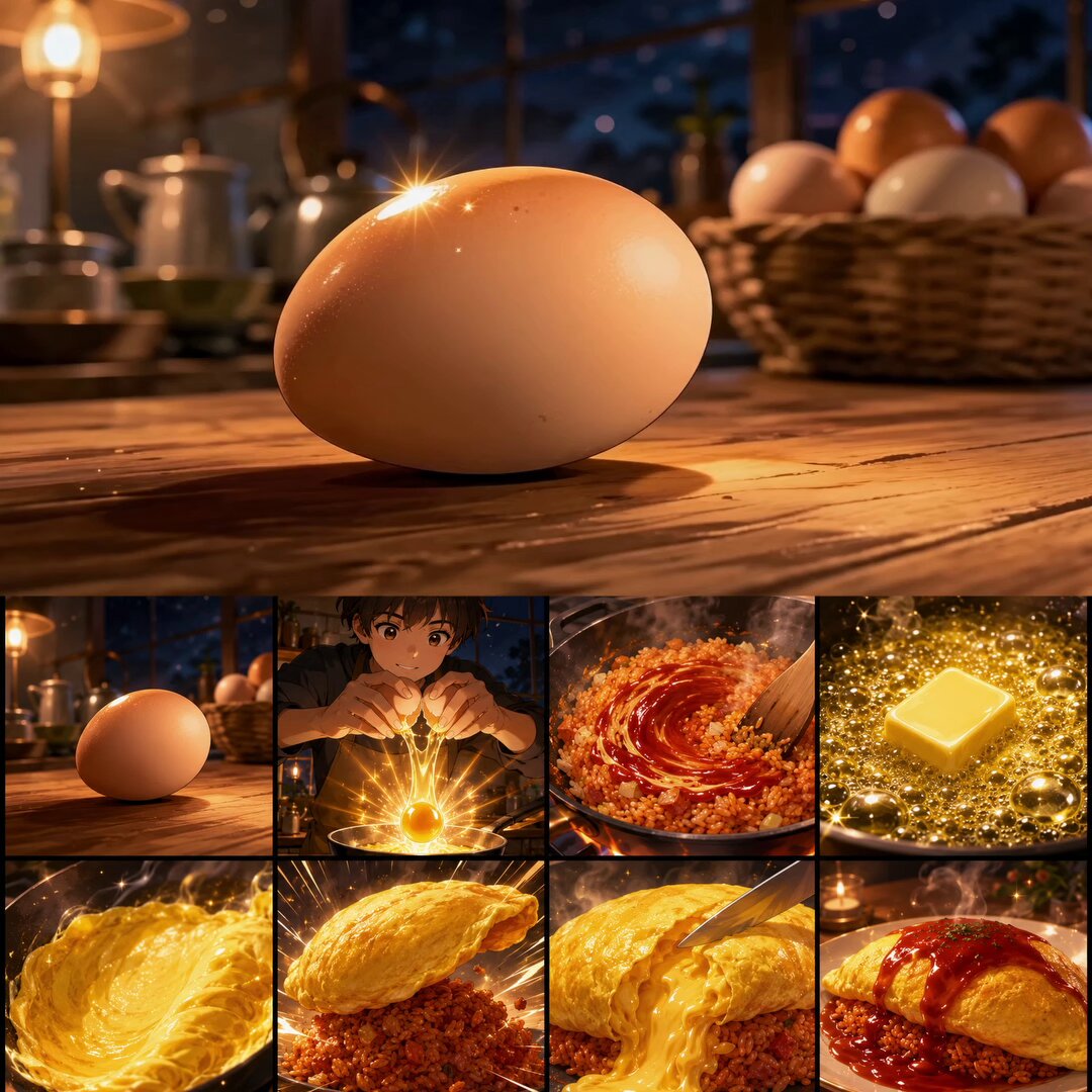 Cozinhando Omelete Cinemática de Anime