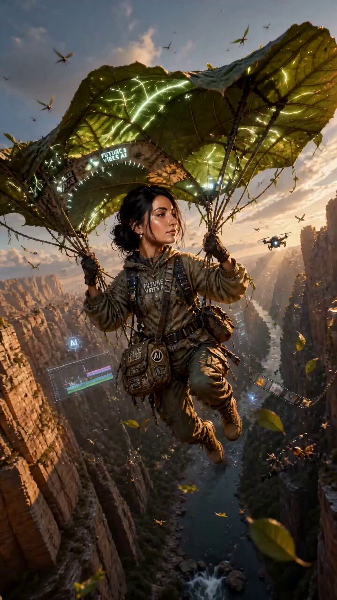 Vuelo de Paracaídas de Hoja de Chica Aventurera