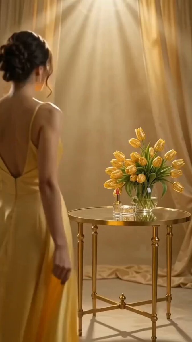 Luxury Gold Lipstick Beauty Ad
